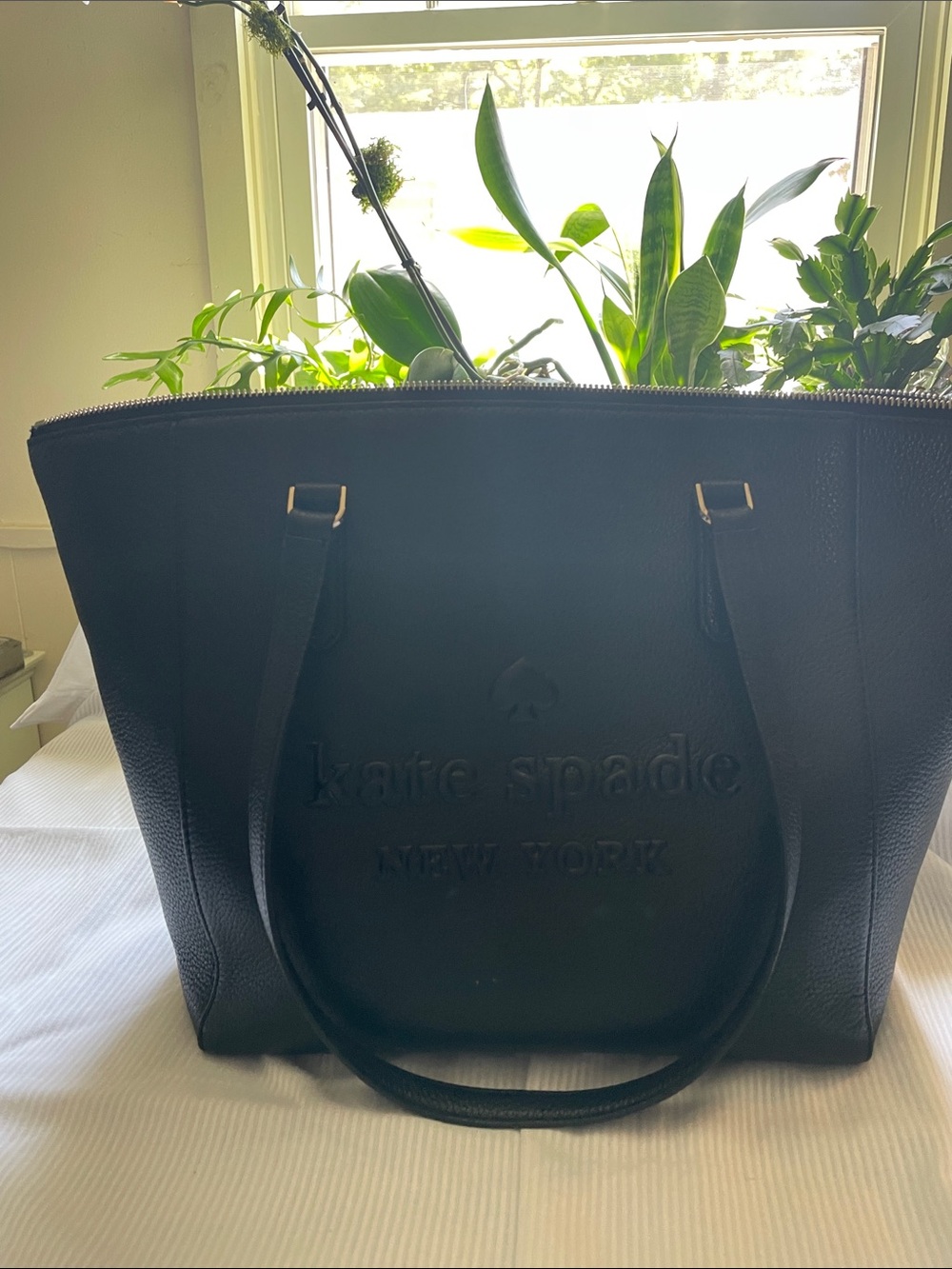 kate spade Black Embossed Leather Tote
